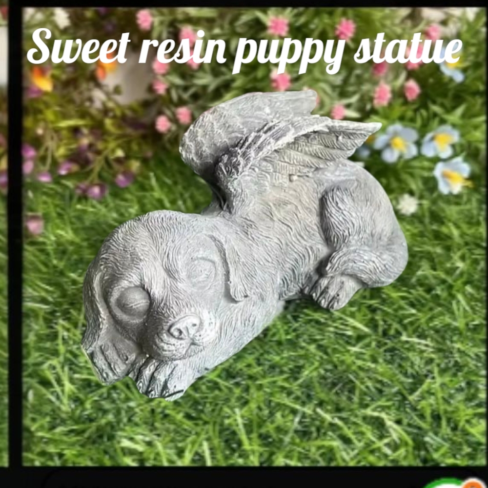Angelic Winged Dog Memorial Statue